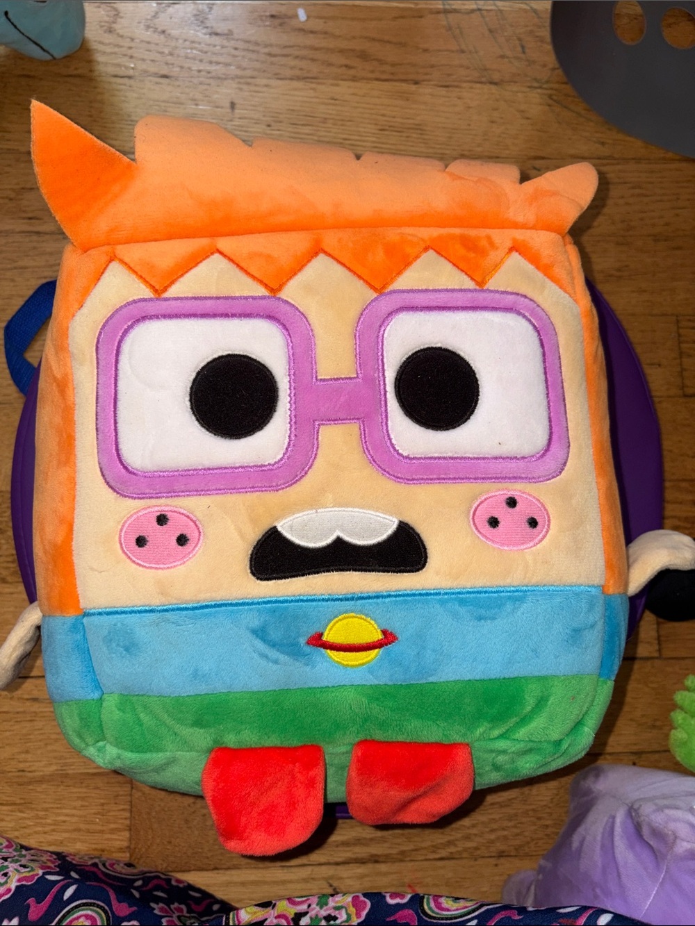 Nickelodeon Chuckie Finster Plush in Orange, Blue & Green with Purple Glasses